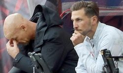 Trainer Thomas Letsch (li.) musste gegen Altach einmal mehr mitansehen, wie Red Bull Salzburg ...