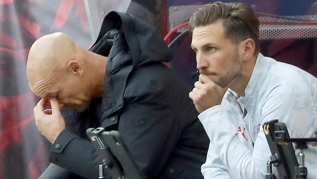 Trainer Thomas Letsch (li.) musste gegen Altach einmal mehr mitansehen, wie Red Bull Salzburg ...