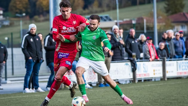 Hallein (Tanzberger, li.) jubelten in Bramberg (Yildirim).