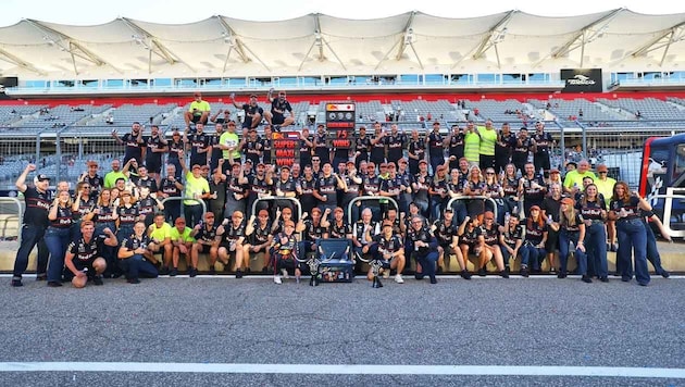 Der Jubel von Red Bull Racing in Austin wurde von einer Strafmeldung getrübt.