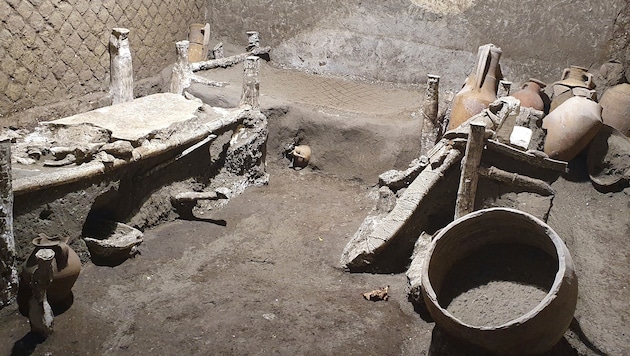 Eine legale archäologische Ausgrabung in Pompeii in der italienischen Region Kampanien ...