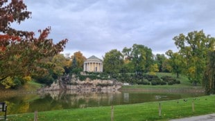 Seitlich des Leopoldinen-Tempels wurden wieder Zypressen gesetzt, die der Anlage schon im 19. ...