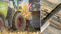 Beim neuerlichen Anschlag auf den Häcksler wurden Messer zerstört (rechts).