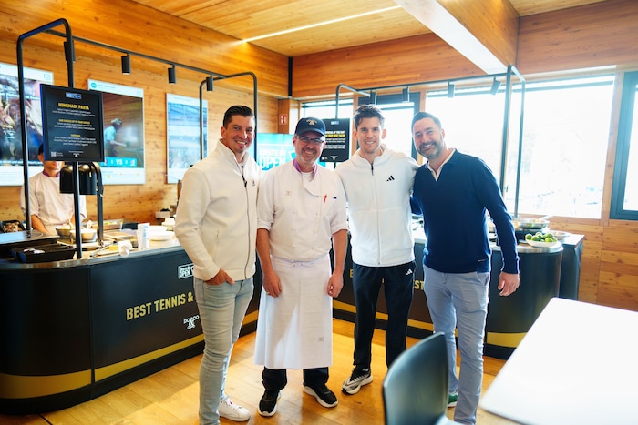 Im Spielerrestaurant trafen die beiden auf Dominic Thiem..