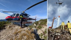 Spektakulär flog der Polizeihubschrauber Einsatzkräfte zum Gipfel. Danach führte er noch ...