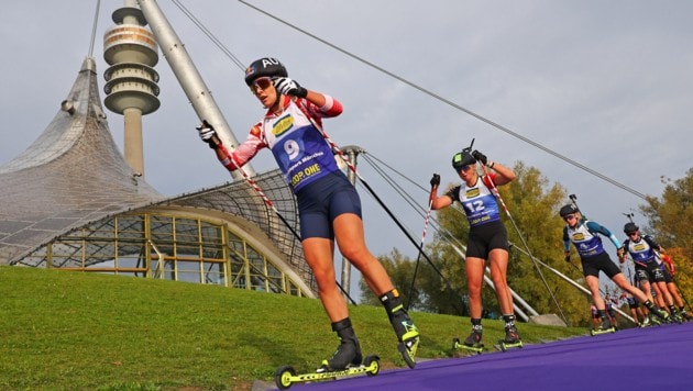Anna Gandler beim Show-Rennen in München.