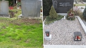 Das Familiengrab (li.) verschwand einfach.
