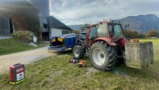 Bei der Maisballenpresse riss eine Antriebskette.