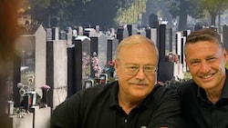 Der Zillertaler Bestatter Martin Dornauer (links) nahm die Interview-Einladung von Moderator ...