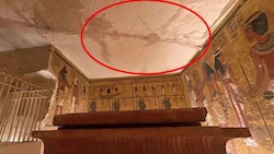 Forscher machen sich aufgrund der intensiven Rissbildungen im Gestein an den Decken der ...