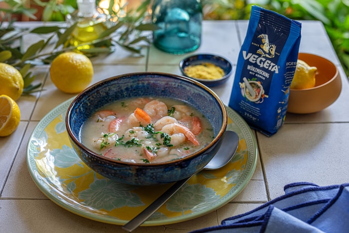 Rucola Schrimps Suppe