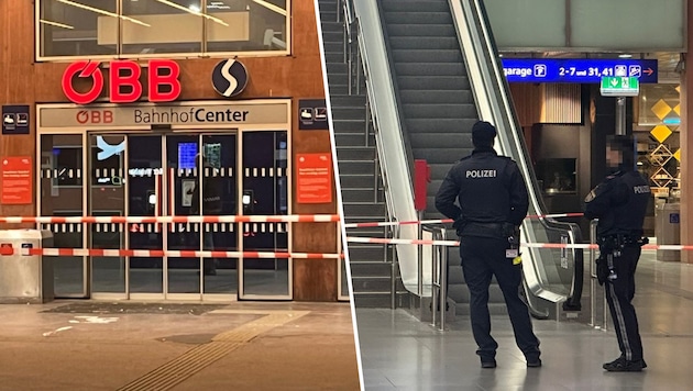 Großaufgebot von Einsatzkräften und Sperren am Hauptbahnhof in Innsbruck