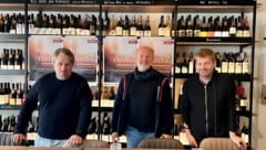 Tschida, Velich und Schuster bei der Präsentation im Robitza.