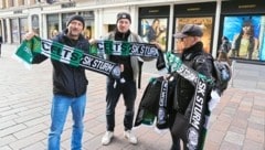 Die Sturm-Fans eroberten heute schon die Innenstadt von Glasgow.