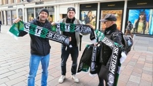 Die Sturm-Fans eroberten heute schon die Innenstadt von Glasgow.