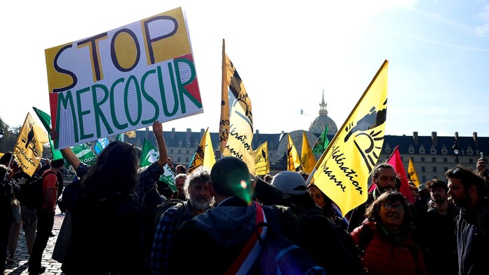 Französische Bauern protestieren gegen das Mercosur-Abkommen.