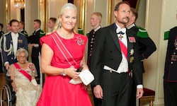 Mette-Marit, die seit Anfang des Monats in Lungen-Reha ist, strahlte beim Storing-Dinner an der ...