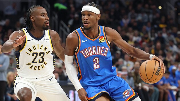 Shai Gilgeous-Alexander (r.) brachte es auf 55 Zähler.