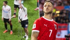Marko Arnautovic war nach dem Spiel auf Krücken angewiesen.