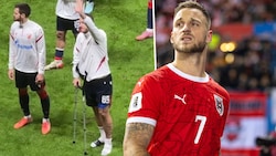 Marko Arnautovic war nach dem Spiel auf Krücken angewiesen.