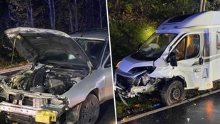 Mehrere Verletzte und zwei demolierte Fahrzuge forderte der Unfall.