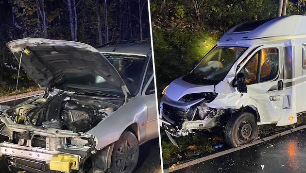 Mehrere Verletzte und zwei demolierte Fahrzuge forderte der Unfall.