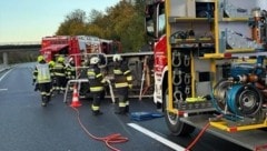 Der umgekippte Klein-Lkw bei Großwilfersdorf
