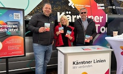 Mirko Gavric (Kärnten Bus), Sonja Raupl (Verkehrsbund) und Arnold Pacher (Bgm. Glanegg) ...