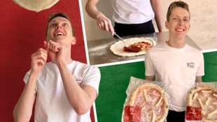 Und hopp – der klassische Wurf des Teiges nach oben . . . optisches „Ritual“ für Pizza-Experten. ...