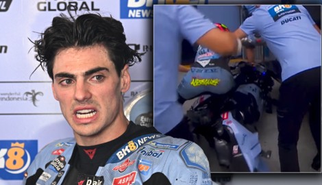 Fermin Aldeguer leistete sich auf dem Weg in die Box ein kleines Malheur.