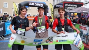 Das Amadeustrail-Podium: Julius Ott, Manuel Innerhofer, Johannes Wingenfeld (v. li.).