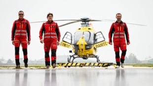 Stützpunktleiter Wolfgang Hießböck, Arzt Martin Dünser und Flugleiter Stefan Noska (v. li.).