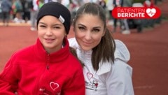 Die 10-jährige Zoey und ihre Mama Natalie, 38, beim Herzlauf in Wien, dessen Erlös herzkranke ...