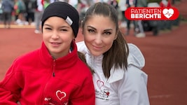 Die 10-jährige Zoey und ihre Mama Natalie, 38, beim Herzlauf in Wien, dessen Erlös herzkranke ...