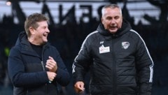 Lachende Gesichter bei Riegler &amp; Pacult nach dem 3:1-Sieg bei Sturm! So darf’s weitergehen.