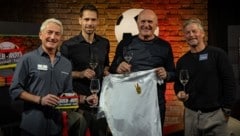 Moderator Hannes Steiner, Kurier-Sportjournalist Andreas Heidenreich sowie die beiden Experten ...