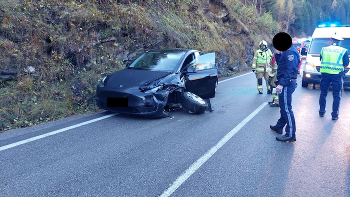 Der Tesla wurde schwer beschädigt.