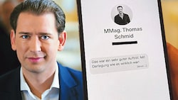 Ex-Kanzler Kurz: Chat-Beweis (re.) zur Entlastung.