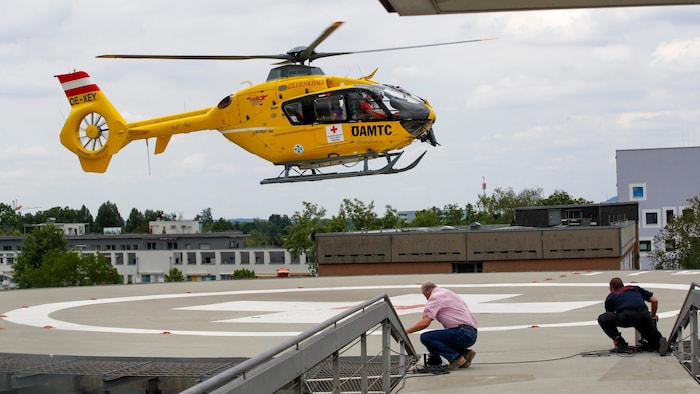 Heli-Landung beim Uniklinikum
