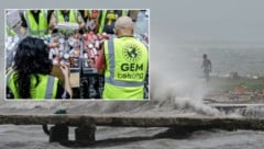 Auch in den USA werden Spendenlieferungen zusammengestellt (kleines Bild), um die Bevölkerung ...