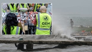 Auch in den USA werden Spendenlieferungen zusammengestellt (kleines Bild), um die Bevölkerung ...