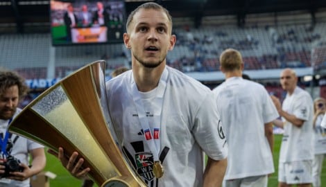 Im Mai 2025 schoss Angelo Gattermayer den WAC zum Cupsieg, nun trifft er auf die Wolfsberger.