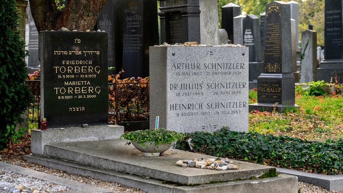 Die Ehrengräber von Dramatiker Arthur Schnitzler und Schriftsteller Friedrich Torberg finden ...