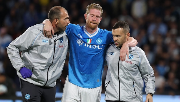 Kevin de Bruyne verletzte sich im Spiel gegen Inter Mailand.