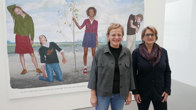„Wir bieten eine starke Themenausstellung“, sagt Lentos-Chefin Hemma Schmutz (re.), im Bild mit ...
