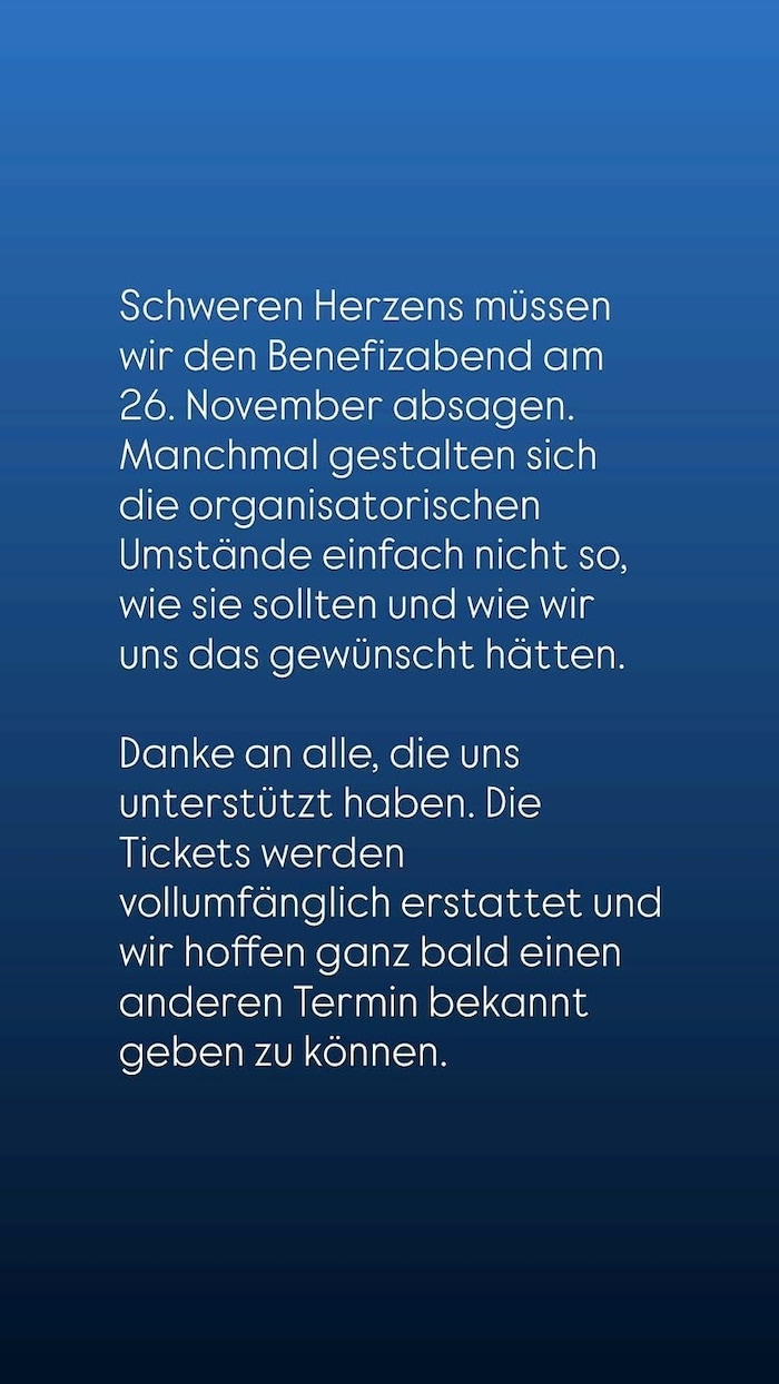 Auf Instagram gab Rainhard Fendrich die Absage seines Benefizkonzerts bekannt.