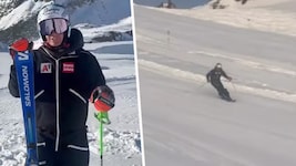 Ricarda Haaser bei ihren ersten Schneeschwüngen 
