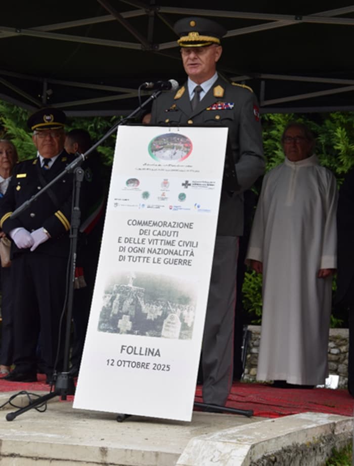 Brigadier Rapatz bei seiner Rede in Follina