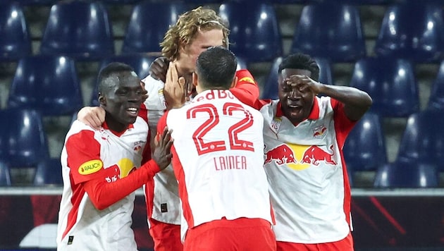 The redemptive jubilation after the decisive 2:1 goal in extra time.