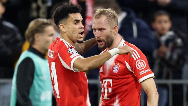 Konrad Laimer (rechts) zeigte auch im Pokal, wie wichtig er für die Bayern ist.